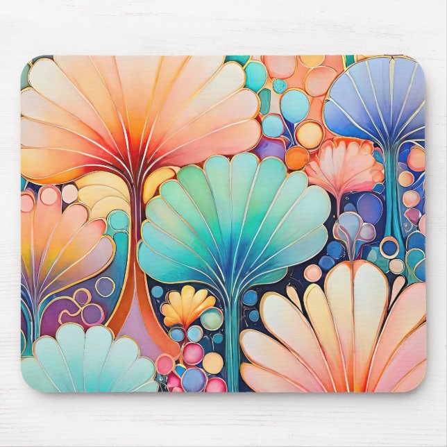 Mousepad Flora 6 Pad do Mouse Floral Pastel (Frente)