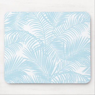 Mousepad Flora tropical simples moderna azul Pastel da