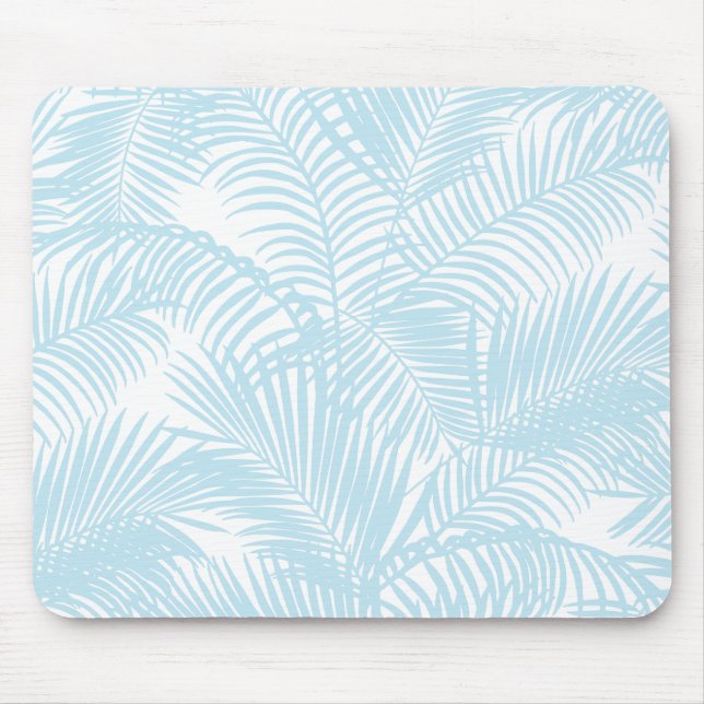 Mousepad Flora tropical simples moderna azul Pastel da (Frente)