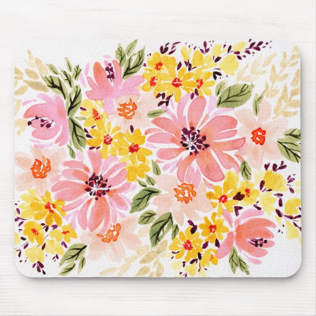 Mousepad Florais - Placa do mouse do Buquê Primavera (Frente)