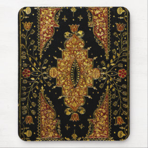 Mousepad Florais Preto e Dourado Caídos