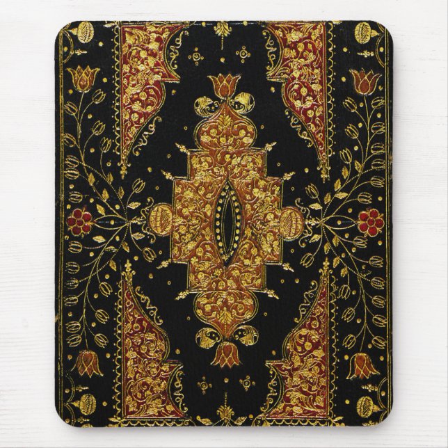 Mousepad Florais Preto e Dourado Caídos (Frente)