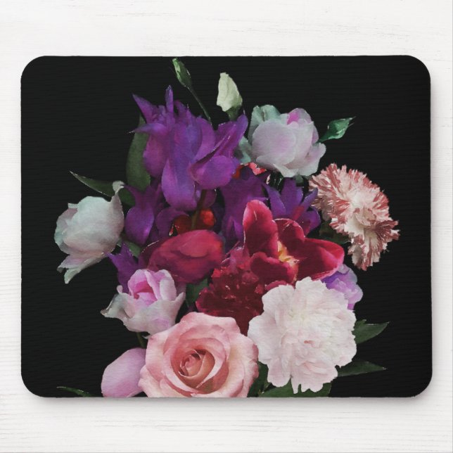 Mousepad Florais Românticos Escuros (Frente)