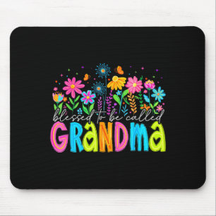 Mousepad Floral Abençoado por Ser Chamado de Vovó Feliz Dia