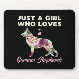Mousepad Floral Apenas Uma Menina Que Ama German shepherd