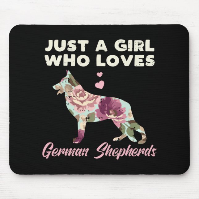 Mousepad Floral Apenas Uma Menina Que Ama German shepherd (Frente)