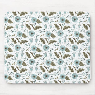 Mousepad Floral Azul e Verde