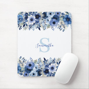 Mousepad Floral Azul Personalizado