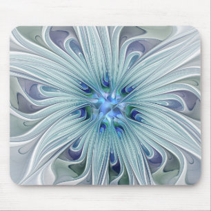 Mousepad Floral Beauty Abstrato Modern Blue Pastel Flower