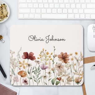 Mousepad Floral Bonito de Aguarela Personalizado com Flor S
