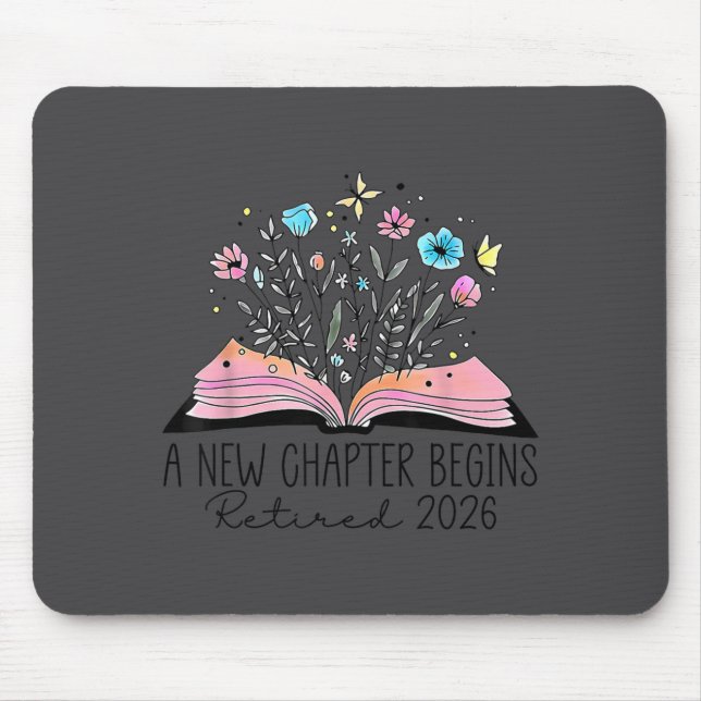 Mousepad Floral Book A New Chapter Begins Retired 2026 Reti (Frente)