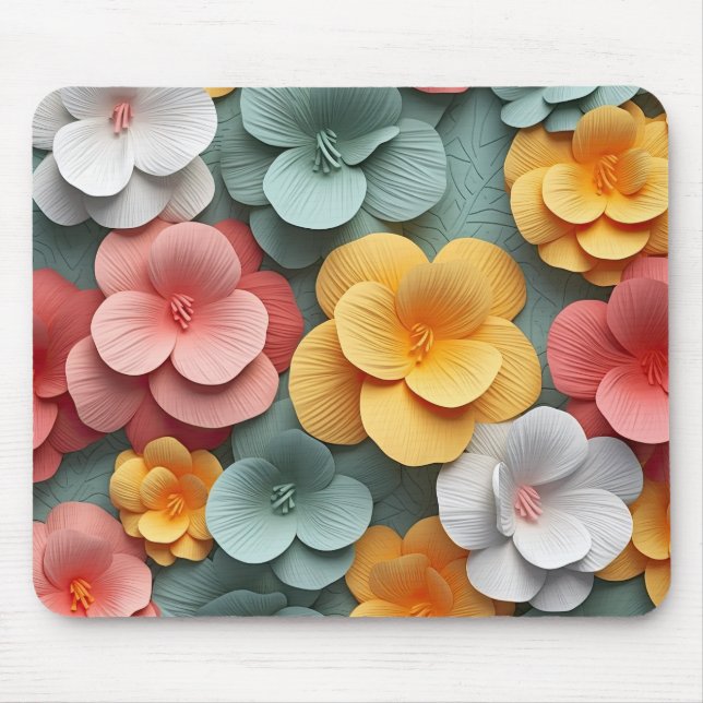 Mousepad Floral Brilhante 3D (Frente)