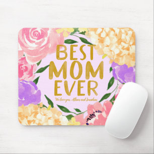 Mousepad Floral Brilhante Personalizado Melhor Mãe do Mundo