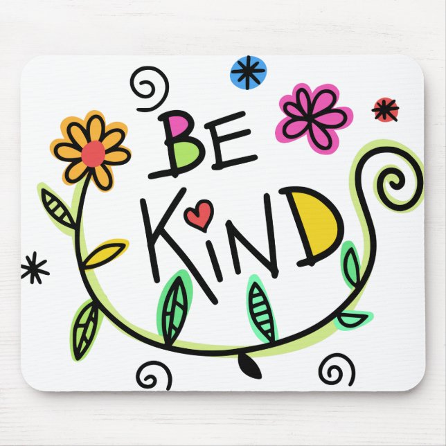 Mousepad Floral Colorida | Ser gentil (Frente)