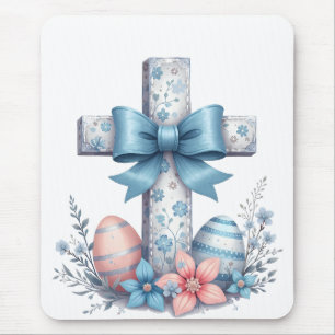 Mousepad Floral Cross Coquette Jesus Arco Religião Cristã