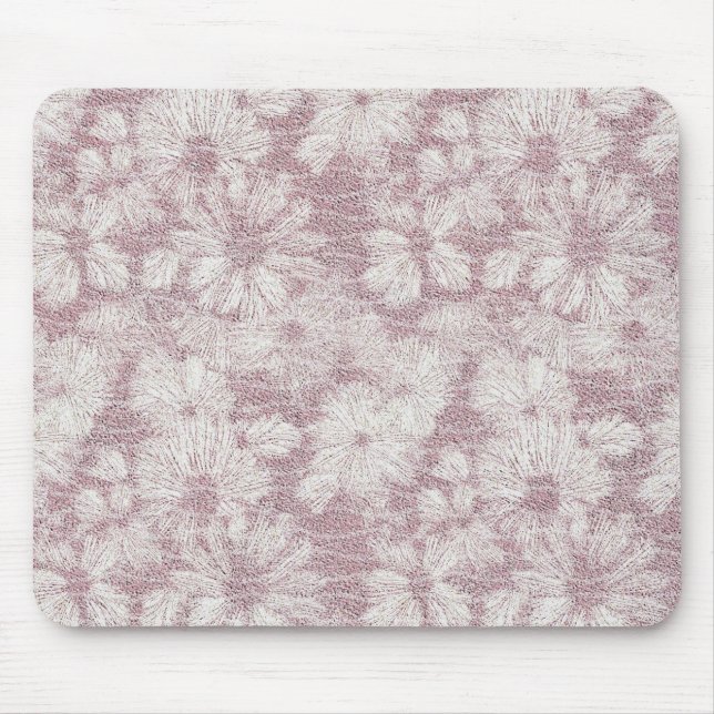 Mousepad Floral Daisy Velvety Rosa Poeirento (Frente)