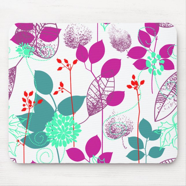 Mousepad Floral de Aqua, Retro Elegante Legal, Bonito (Frente)