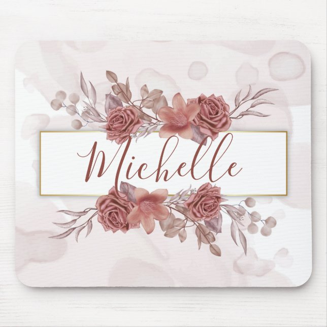 Mousepad Floral de Aquarela (Frente)