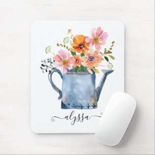 Mousepad Floral De Aquarela Pintada À Mão