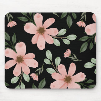 Mousepad Floral de Aquarela Rosa