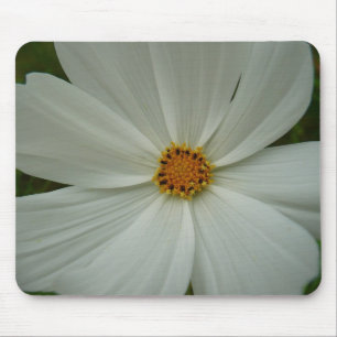 Mousepad Floral de Flor Selvagem de Verão do Cosmos Branco