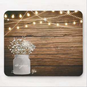 Mousepad Floral de Respiração de Bebê em Pote de Pedra Rúst