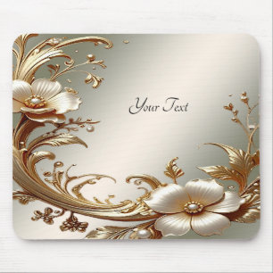 Mousepad Floral Dourado