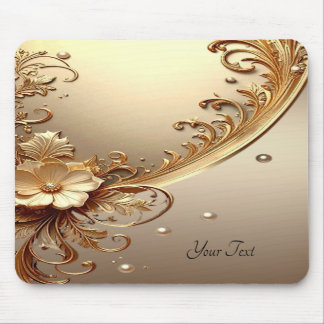 Mousepad Floral Dourado Ornamentado