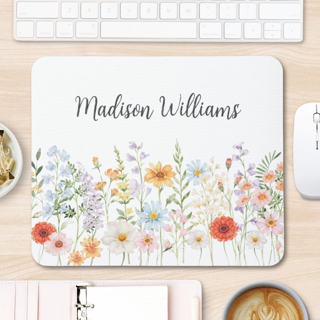 Mousepad Floral Elegante de Flor de Campo Personalizada em  (Criador carregado)