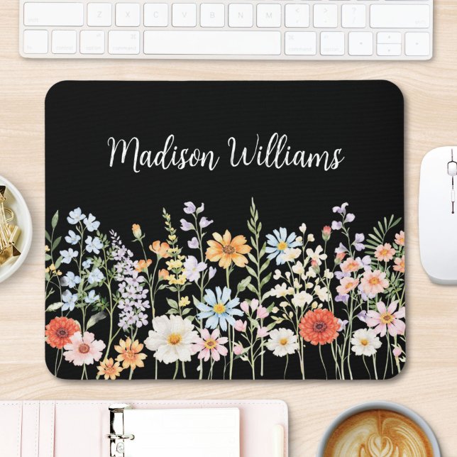 Mousepad Floral Elegante de Flor de Campo Personalizado em  (Criador carregado)