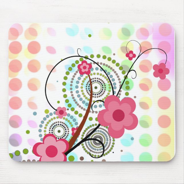 Mousepad Floral em pontos (Frente)