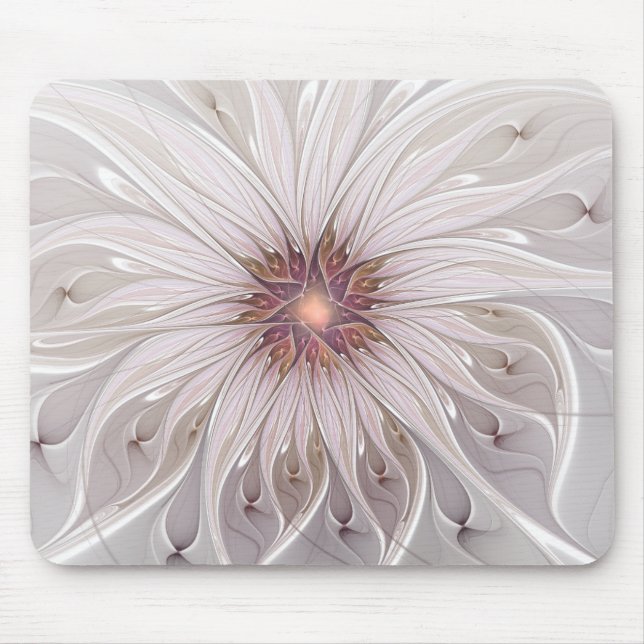 Mousepad Floral Fantasy, Abstract Modern Pastel Flower (Frente)