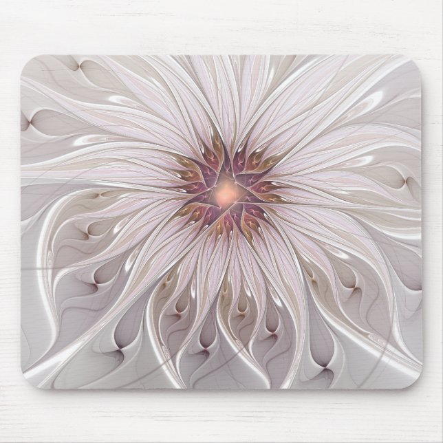 Mousepad Floral Fantasy, Abstrato Moderna Flor Pastel (Frente)
