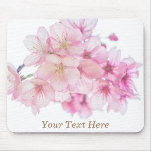 Mousepad Floral Floral de Cerejeira Branca e Rosa