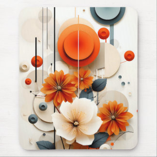 Mousepad Floral Geométrico Abstrato