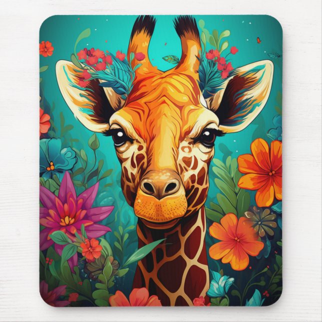 Mousepad Floral Girafa Portrait- 9319 (Frente)