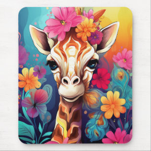 Mousepad Floral Girafa Portrait- 9321