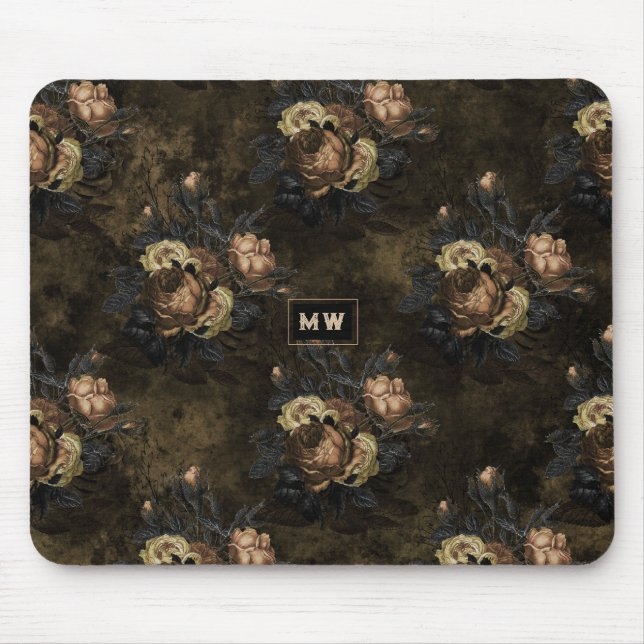 Mousepad Floral Gótico Vintage (Frente)
