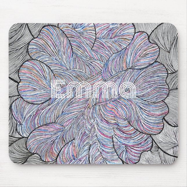 Mousepad Floral Intrincado Desenhado à Mão (Frente)