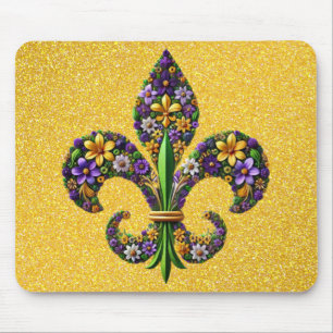 Mousepad Floral Mardi Gras fleur de lis