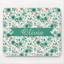 Mousepad Floral Personalizado Verde Primavera Vintage