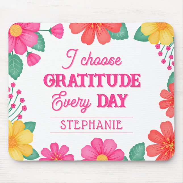 Mousepad Floral Personalizável de Positividade Inspirativa (Frente)