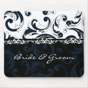 Mousepad Floral Preto e Branco