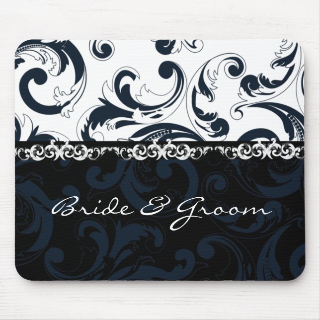 Mousepad Floral Preto e Branco (Frente)