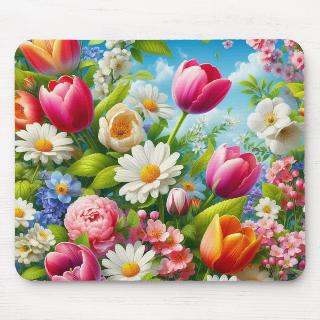 Mousepad Floral/primavera trabalho de arte (Frente)
