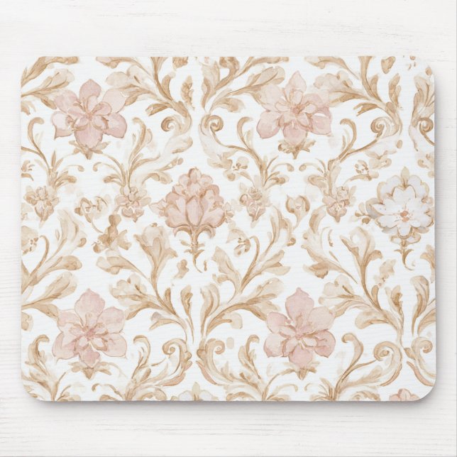 Mousepad Floral Rosa Bege (Frente)