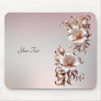 Mousepad Floral Rosa Decorativo