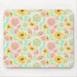 Mousepad Floral rosa e amarela