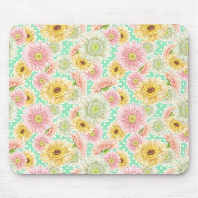 Mousepad Floral rosa e amarela (Frente)