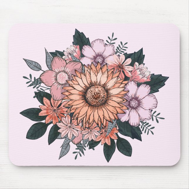 Mousepad Floral Rosa Elegante (Frente)